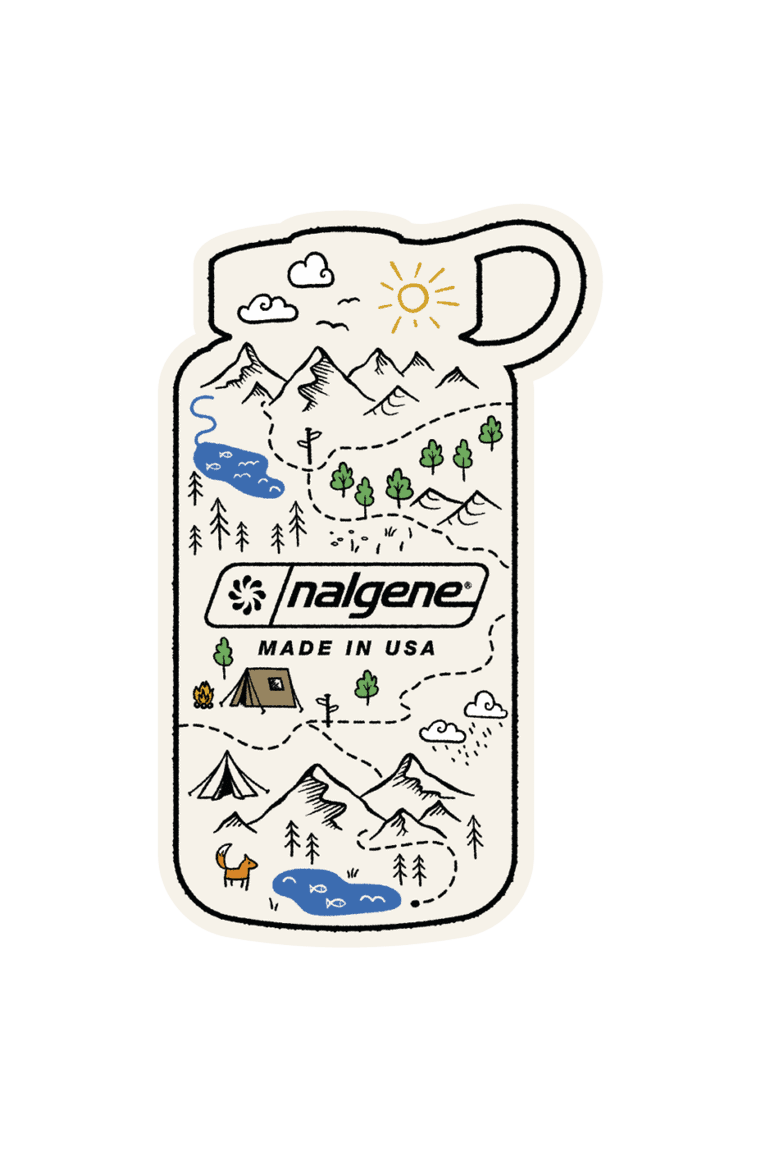 Nalgene Bottle Map Sticker — Nalgene Bottle Map Sticker A5