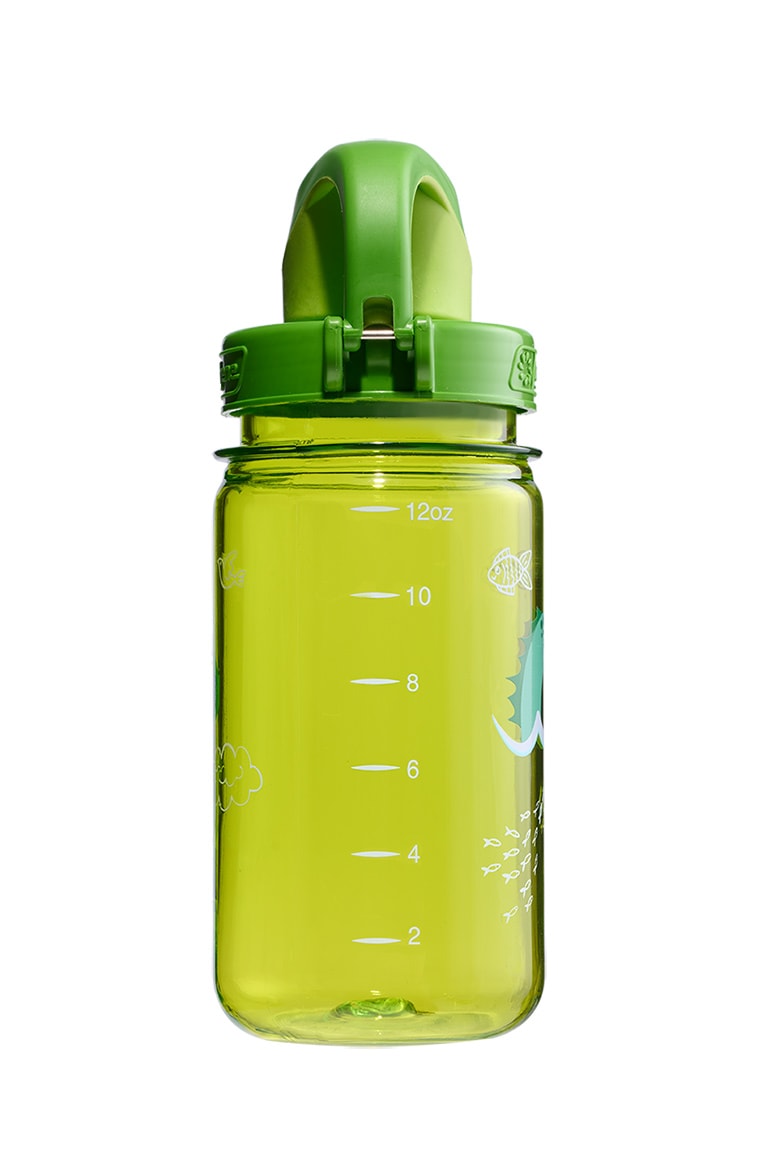 Nalgene product view: 12oz On-The-Fly Kids Lock-Top Bottle with Graphics X0 — 12oz On-The-Fly Kids Lock-Top Bottle with Graphics